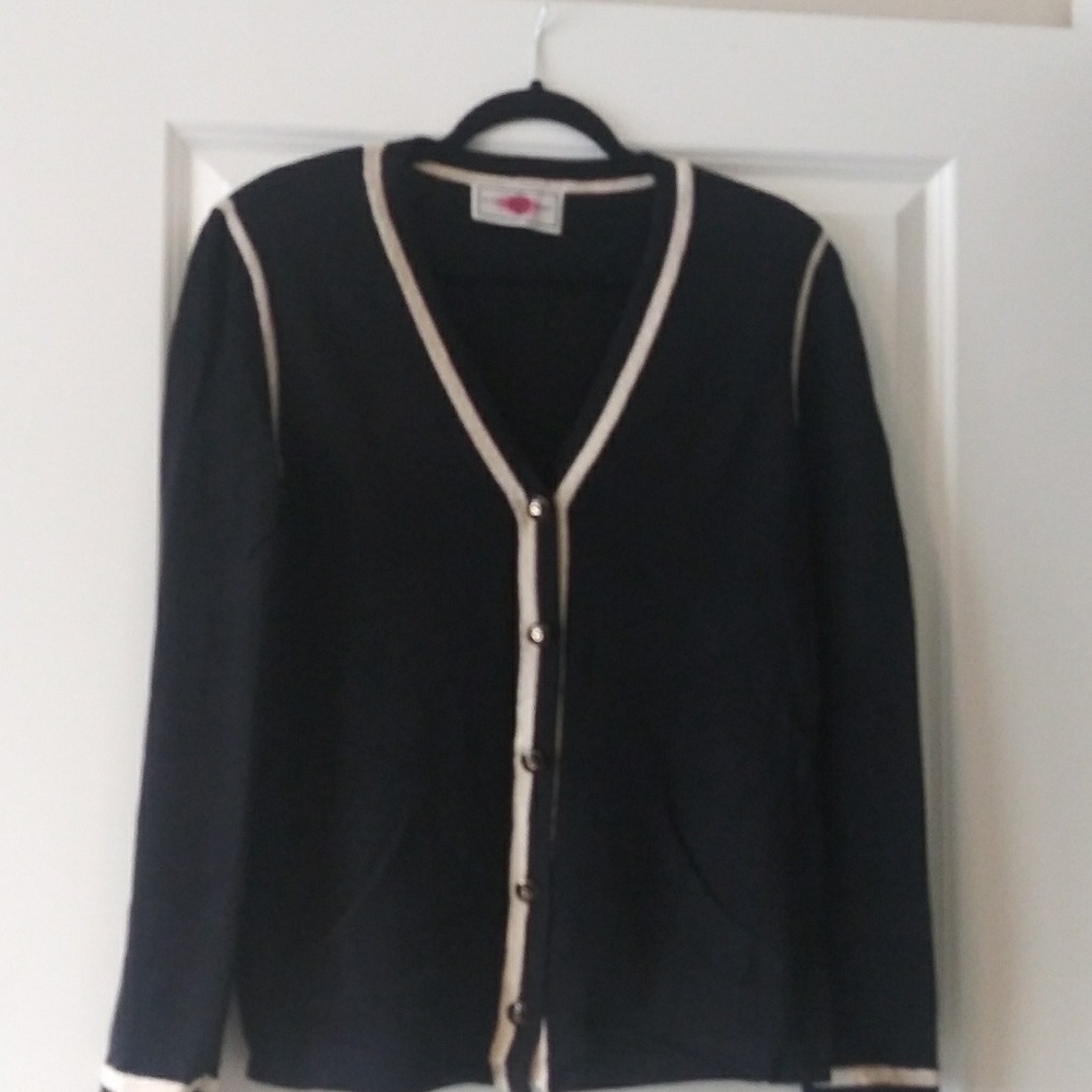 St. John Sport Black 2-Pc Cardigan and Tank Set Pristine